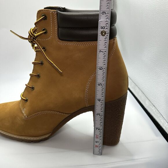 Timberland Women’s 11 9” Tall Wheat Nubuck Leather Heel Booties Tillston DISPLAY - Picture 14 of 15
